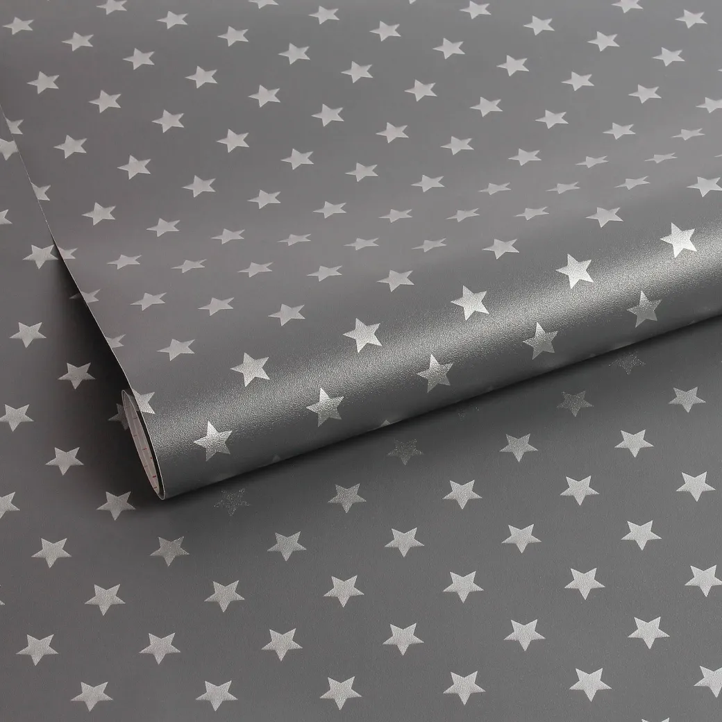Transform Zelfklevende Decoratiefolie Stars Grijs 45X200Cm|Brico Hot