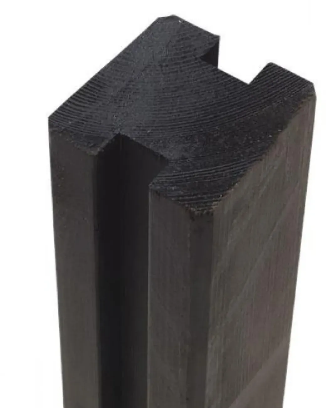 Brico Tuinpalen-Tuinpaal Gegroefd Zwart 9X9X270Cm