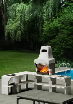 Brico Betonnen Barbecue-Tuozi Stenen Barbecue Bailen Plus 86,5X58X220Cm