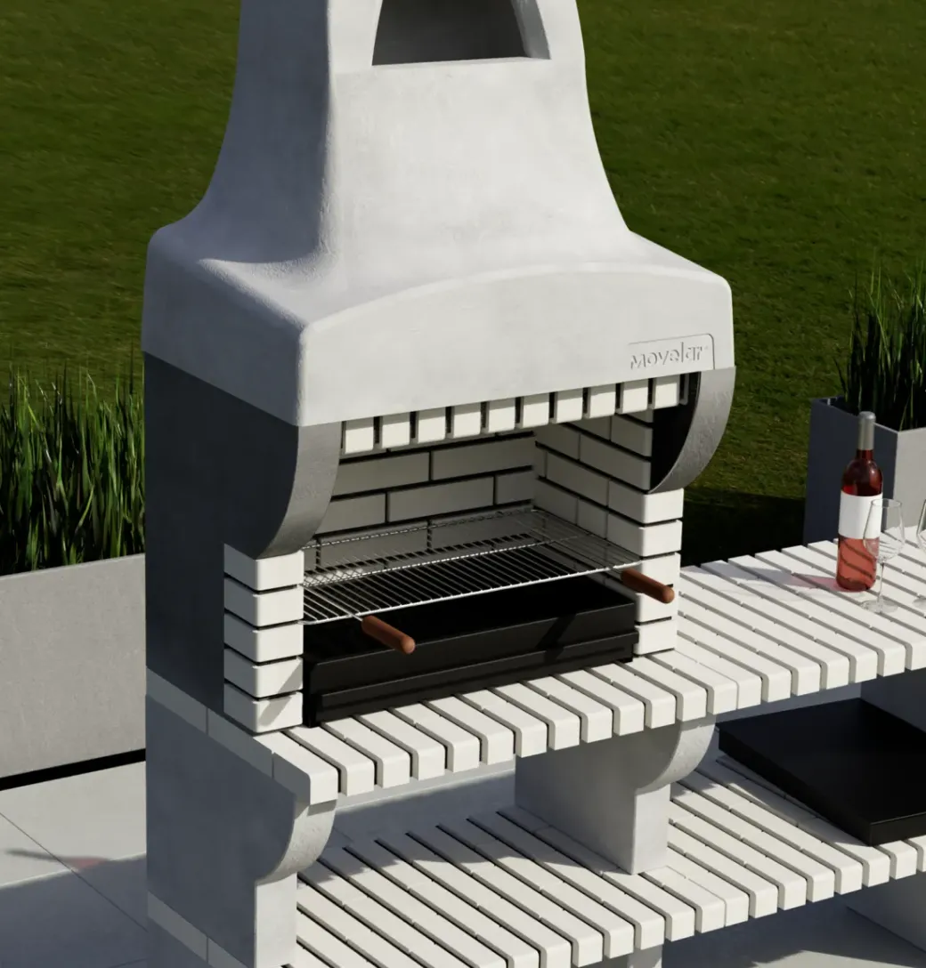 Brico Betonnen Barbecue-Tuozi Stenen Barbecue Bailen Plus 86,5X58X220Cm