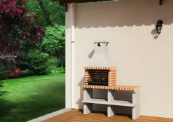 Brico Betonnen Barbecue-Tuozi Stenen Barbecue Napoles Deluxe 144X58X205Cm