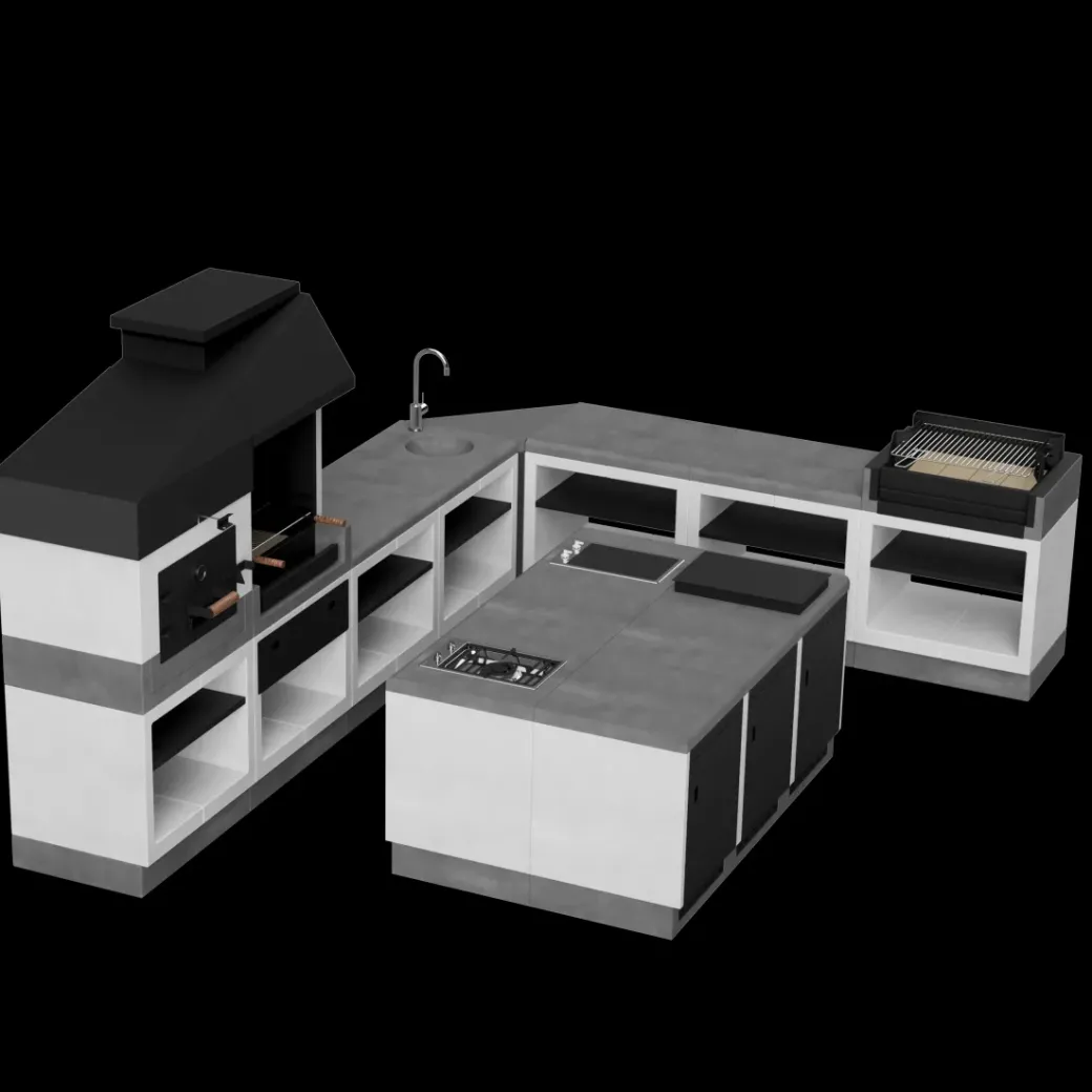 Brico Betonnen Barbecue-Tuozi Stenen Barbecue Otte Griller 2018 84X63X115Cm