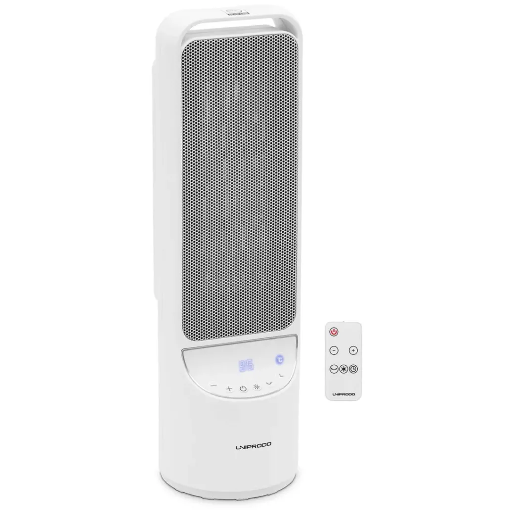 Brico Keramische Kachels & Blaasverwarming<Uniprodo Elektrische Ventilatorkachel - 1200/2000 W - Draaibaar - Wit Uni_Heater_11
