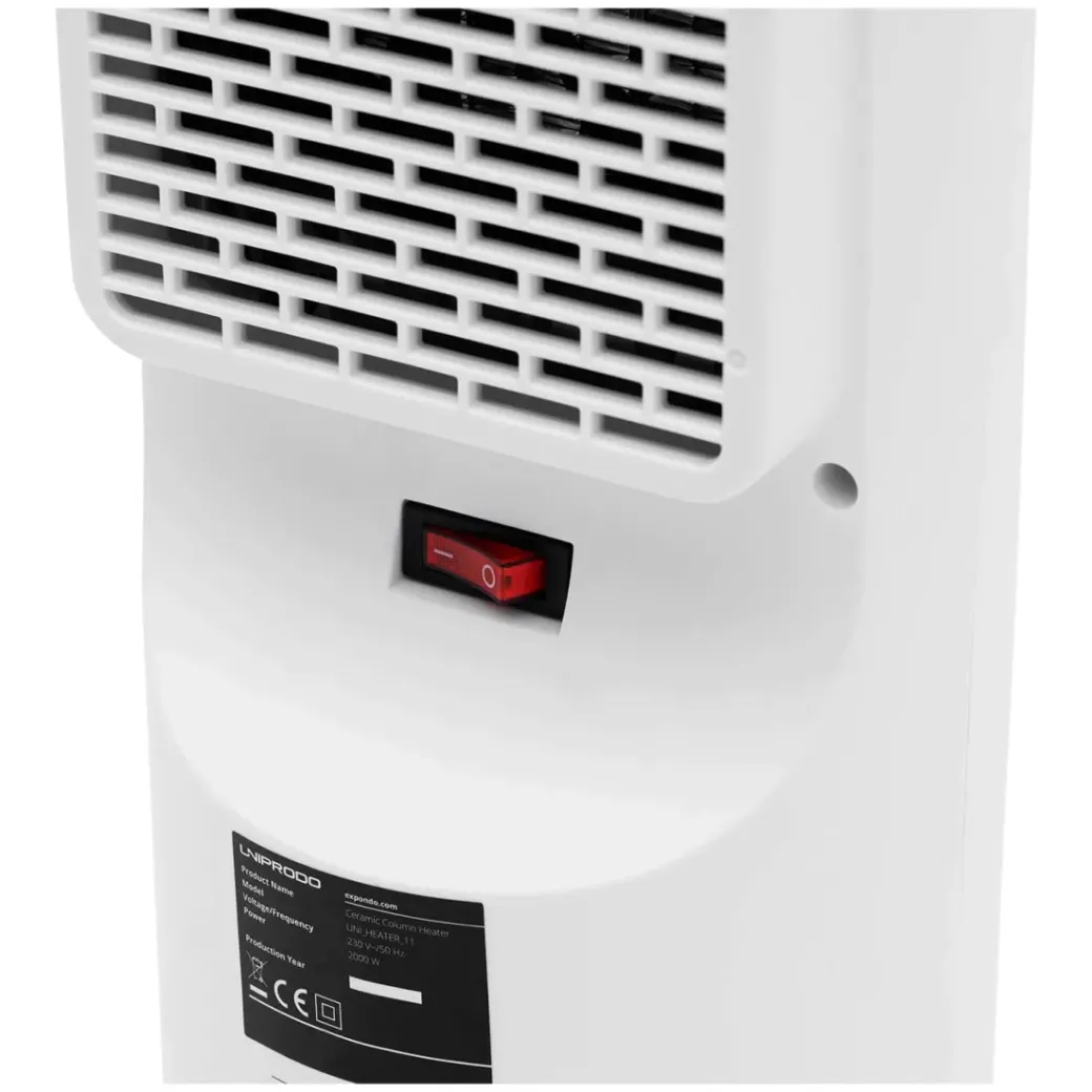 Brico Keramische Kachels & Blaasverwarming<Uniprodo Elektrische Ventilatorkachel - 1200/2000 W - Draaibaar - Wit Uni_Heater_11