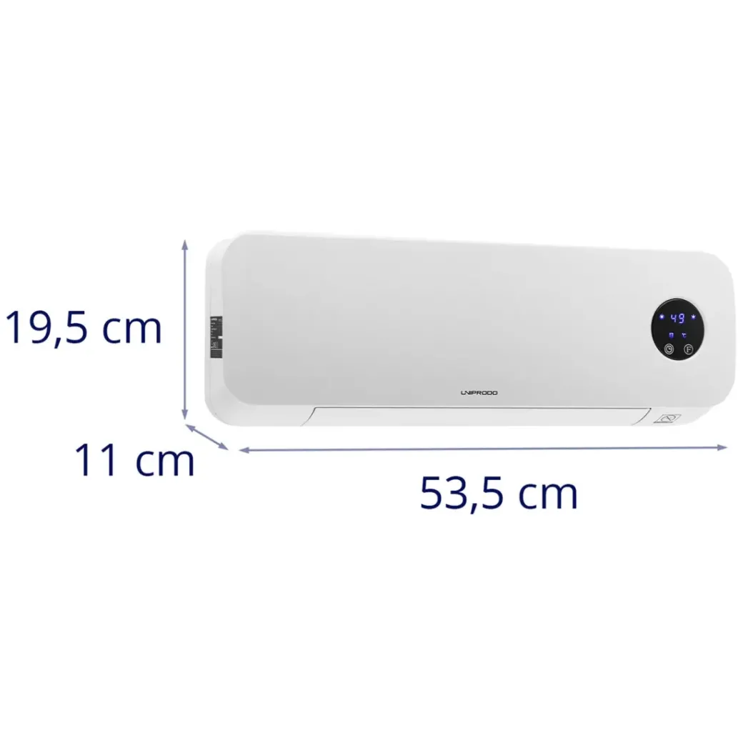 Brico Keramische Kachels & Blaasverwarming<Uniprodo Wandverwarming - Keramisch - 10 - 49 °C - 1000/2000 W - Afstandsbediening - Extra Slank