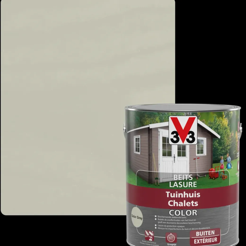 Brico Beits-V33 Houtbeits Tuinhuis Salar Grey Zijdeglans 2,5L