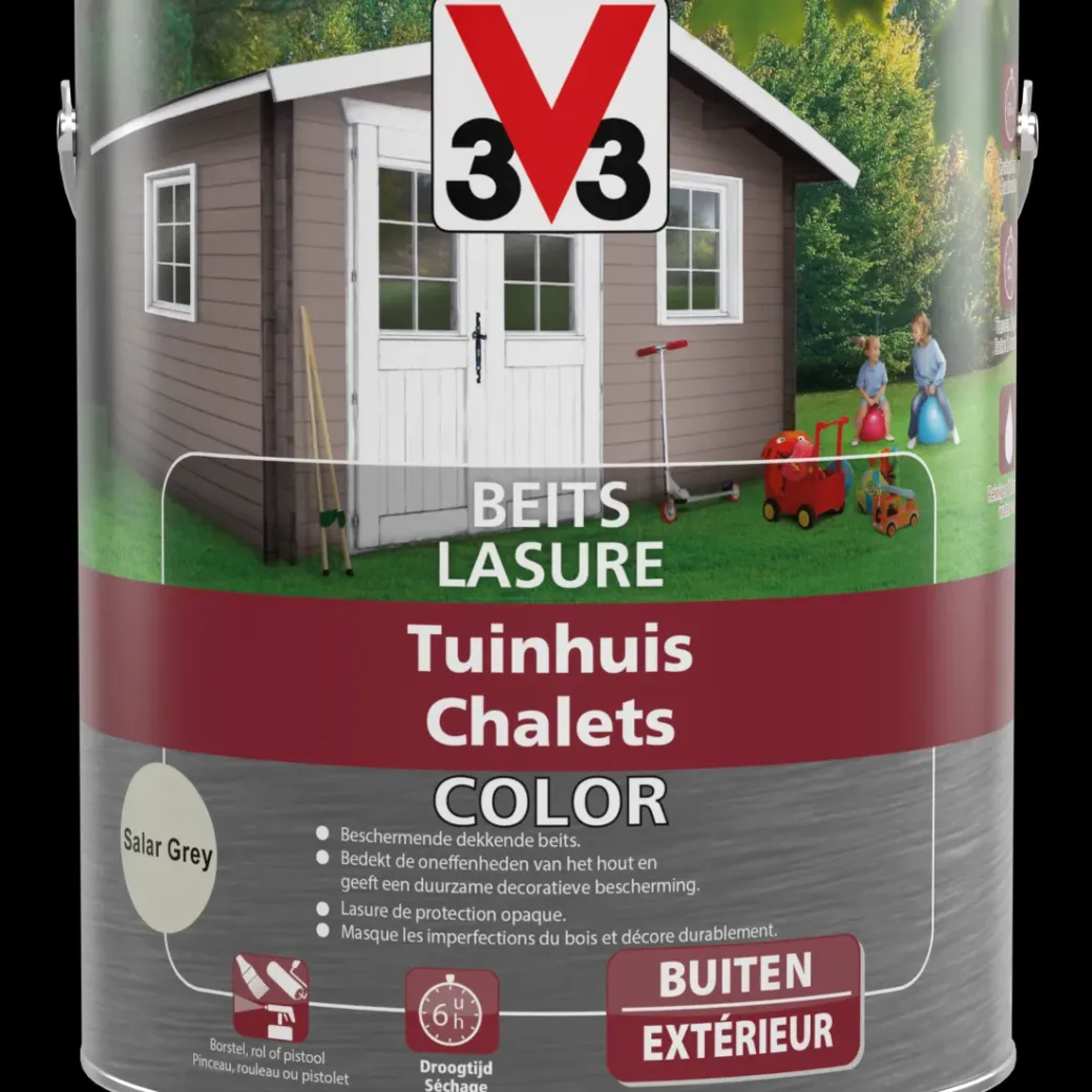 Brico Beits-V33 Houtbeits Tuinhuis Salar Grey Zijdeglans 2,5L