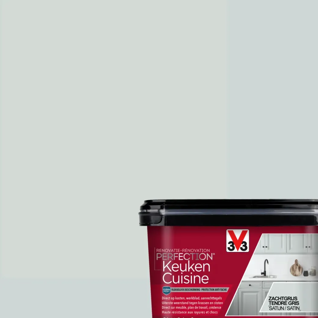 Brico Decoratieve Verf-V33 Keukenverf Renovation Perfection Zacht Grijs Zijdeglans 2L