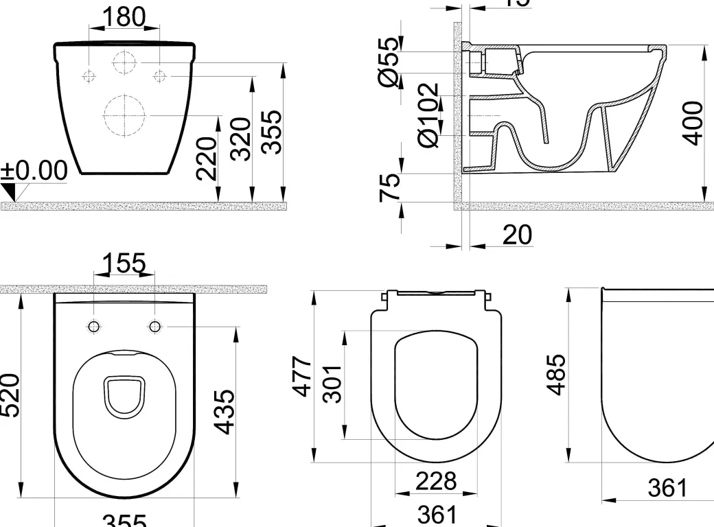 Van Marcke Hangtoilet Perl Wit | Soft-Close & Quick Release Toiletzitting | Randloos Toiletpot|Brico New