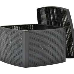 Brico Tuintafels-Vidaxl Bijzettafel 54X54X36,5 Cm Kunststof Antraciet
