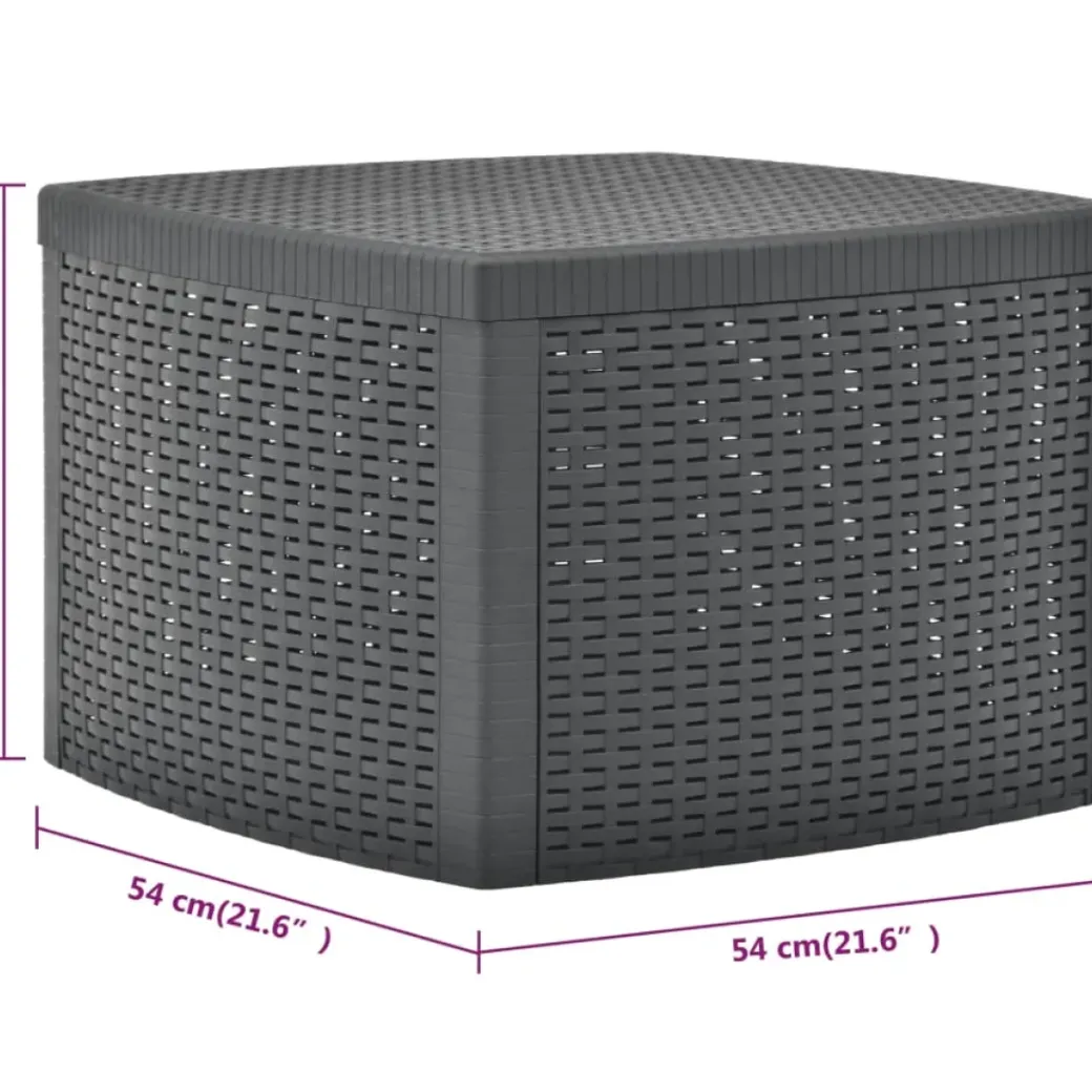 Brico Tuintafels-Vidaxl Bijzettafel 54X54X36,5 Cm Kunststof Antraciet