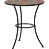 Brico Tuintafels-Vidaxl Bistrotafel Mozaiek 60 Cm Keramiek Oranje En Grijs