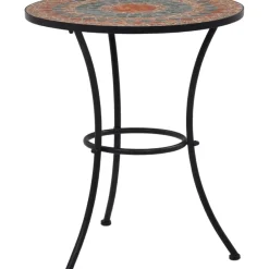 Brico Tuintafels-Vidaxl Bistrotafel Mozaiek 60 Cm Keramiek Oranje En Grijs