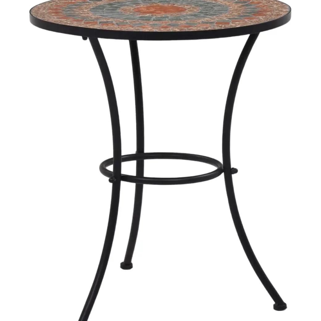 Brico Tuintafels-Vidaxl Bistrotafel Mozaiek 60 Cm Keramiek Oranje En Grijs