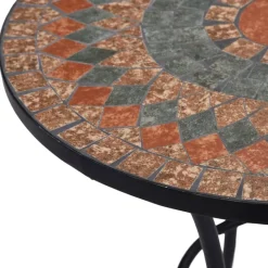 Brico Tuintafels-Vidaxl Bistrotafel Mozaiek 60 Cm Keramiek Oranje En Grijs