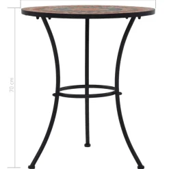Brico Tuintafels-Vidaxl Bistrotafel Mozaiek 60 Cm Keramiek Oranje En Grijs
