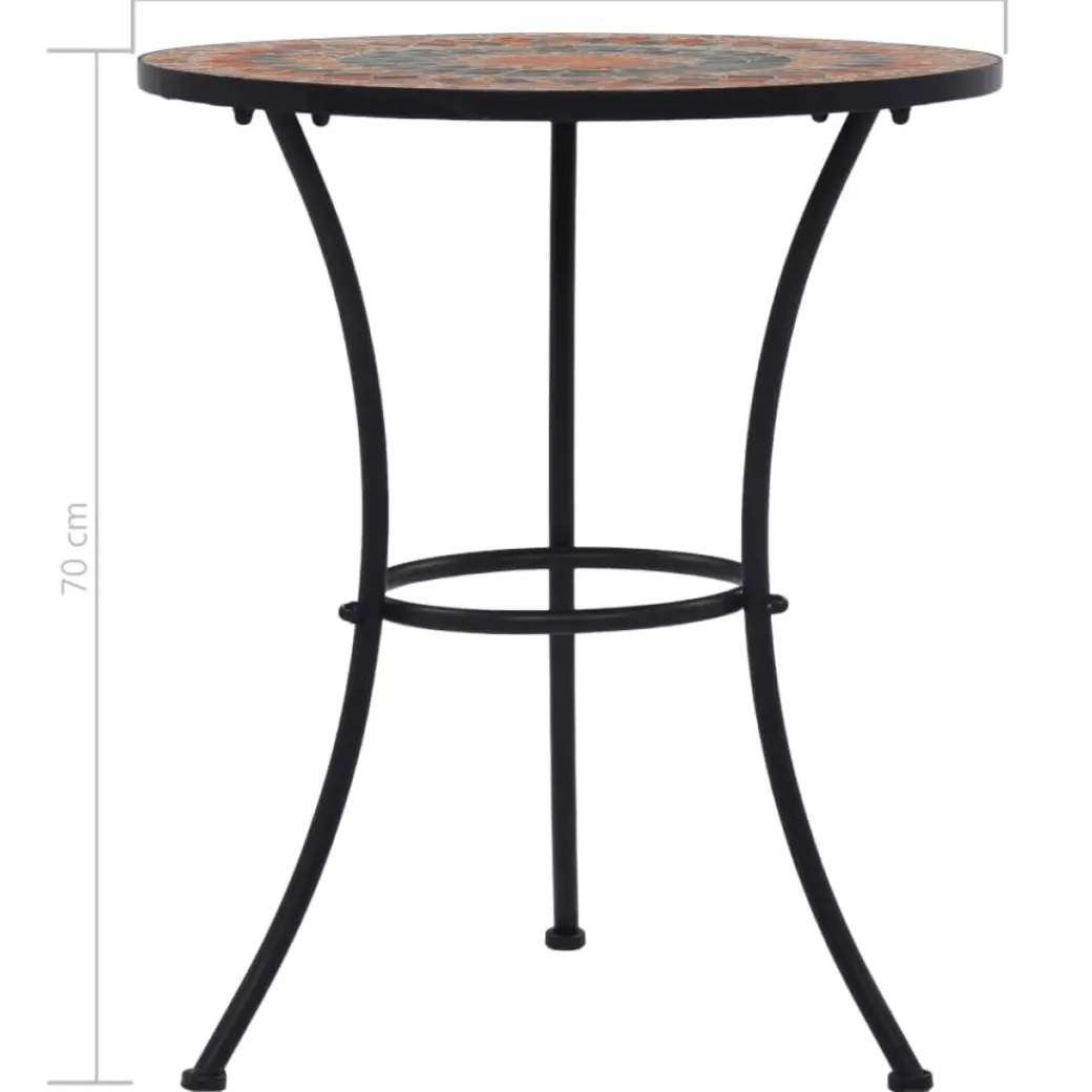 Brico Tuintafels-Vidaxl Bistrotafel Mozaiek 60 Cm Keramiek Oranje En Grijs