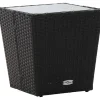Brico Tuintafels-Vidaxl Theetafel 41,5X41,5X43 Cm Poly Rattan En Gehard Glas Zwart
