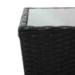Brico Tuintafels-Vidaxl Theetafel 41,5X41,5X43 Cm Poly Rattan En Gehard Glas Zwart