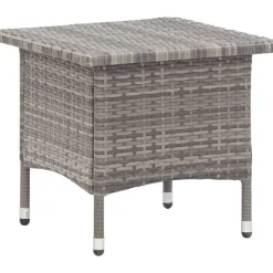 Brico Tuintafels-Vidaxl Theetafel 50X50X47 Cm Poly Rattan Grijs