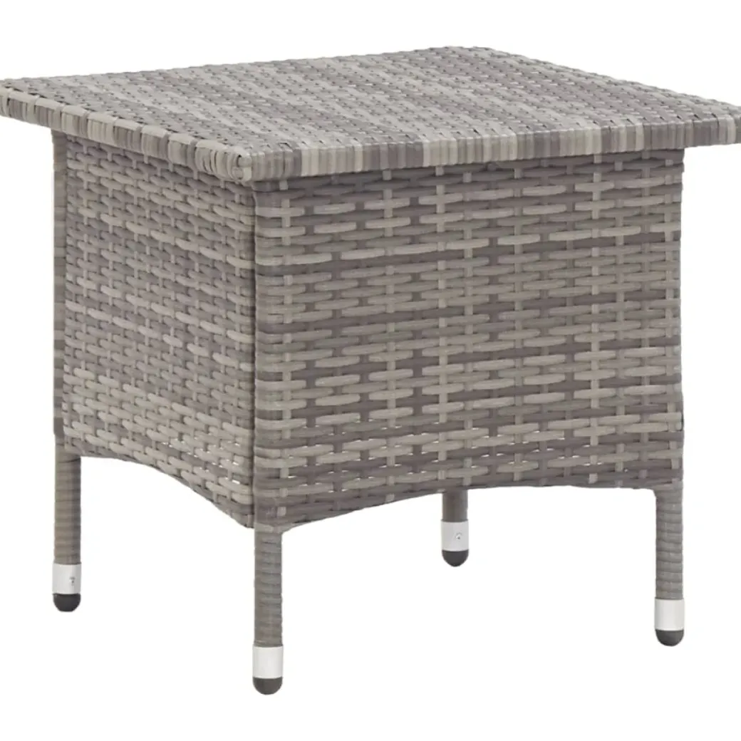 Brico Tuintafels-Vidaxl Theetafel 50X50X47 Cm Poly Rattan Grijs
