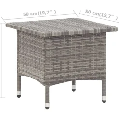 Brico Tuintafels-Vidaxl Theetafel 50X50X47 Cm Poly Rattan Grijs
