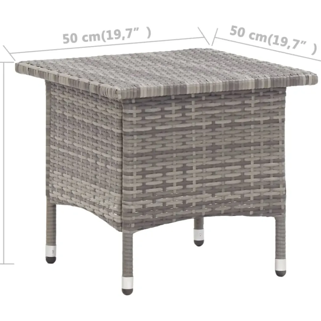 Brico Tuintafels-Vidaxl Theetafel 50X50X47 Cm Poly Rattan Grijs