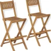 Brico Tuinstoelen-Vidaxl Tuinbarkrukken Inklapbaar 2 St Massief Teakhout