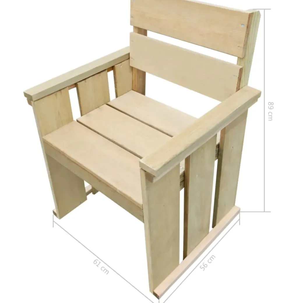 Brico Tuinstoelen-Vidaxl Tuinstoel Geimpregneerd Grenenhout