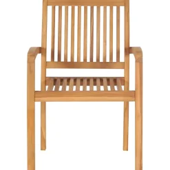 Brico Tuinstoelen-Vidaxl Tuinstoelen Stapelbaar 2 St Massief Teakhout