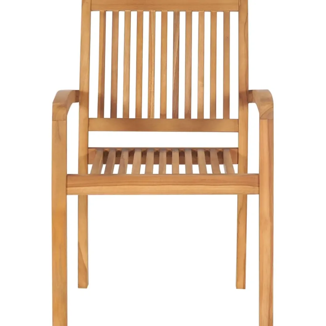Brico Tuinstoelen-Vidaxl Tuinstoelen Stapelbaar 2 St Massief Teakhout