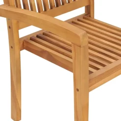 Brico Tuinstoelen-Vidaxl Tuinstoelen Stapelbaar 2 St Massief Teakhout