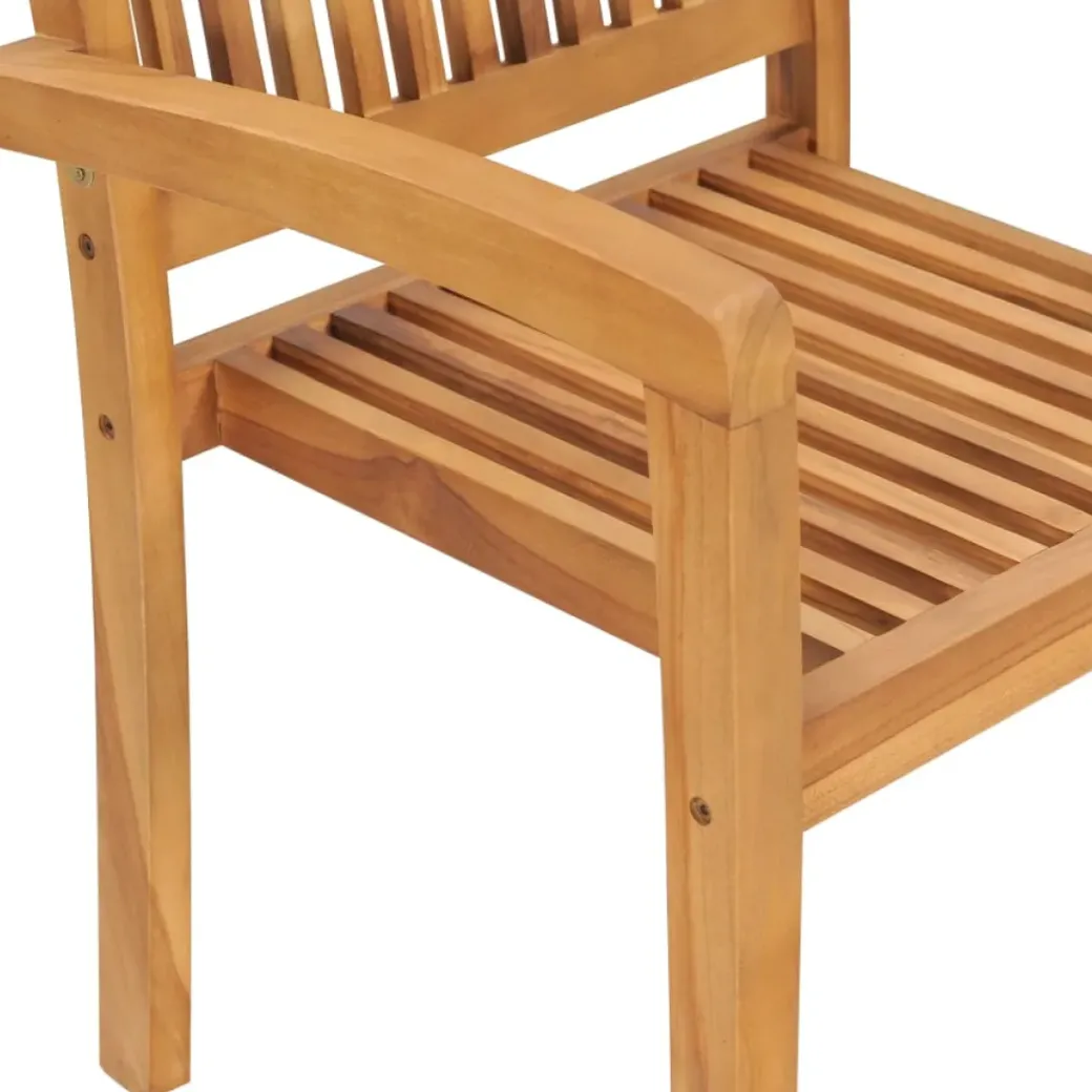 Brico Tuinstoelen-Vidaxl Tuinstoelen Stapelbaar 2 St Massief Teakhout