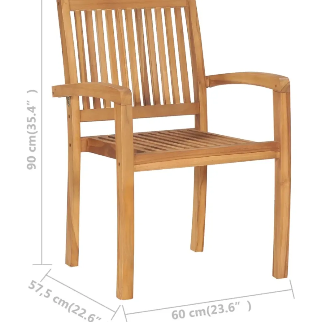 Brico Tuinstoelen-Vidaxl Tuinstoelen Stapelbaar 2 St Massief Teakhout