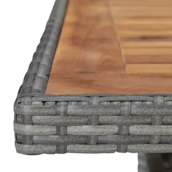 Brico Tuintafels-Vidaxl Tuintafel Poly Rattan En Massief Acaciahout Grijs