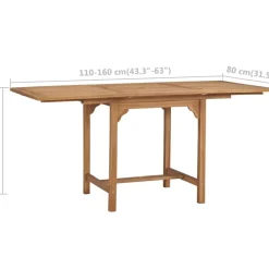 Brico Tuintafels-Vidaxl Tuintafel Verlengbaar (110-160)X80X75 Cm Massief Teakhout