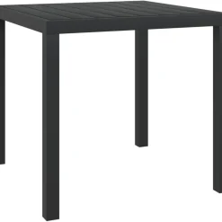 Brico Tuintafels-Vidaxl Tuintafel 80X80X74 Cm Aluminium En Hkc Zwart