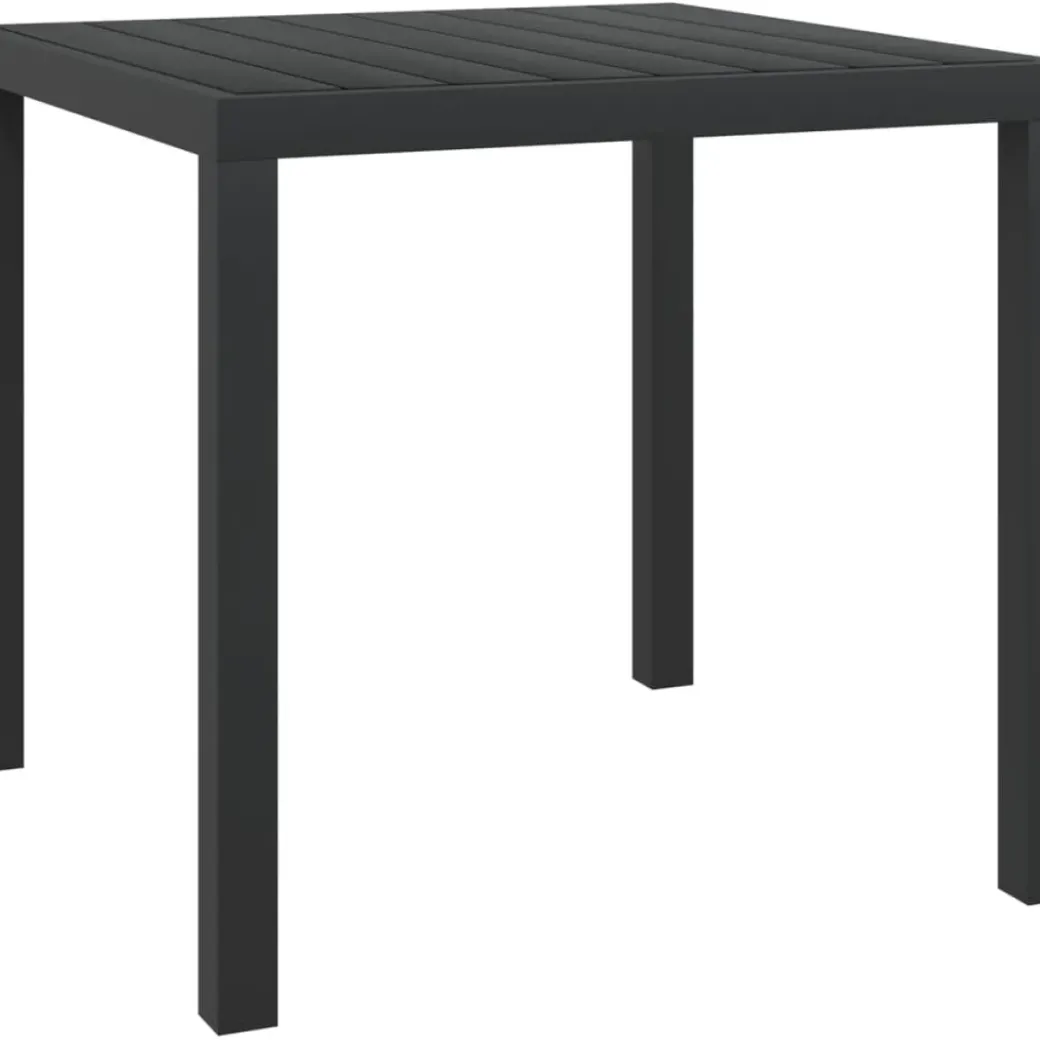 Brico Tuintafels-Vidaxl Tuintafel 80X80X74 Cm Aluminium En Hkc Zwart