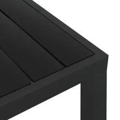 Brico Tuintafels-Vidaxl Tuintafel 80X80X74 Cm Aluminium En Hkc Zwart