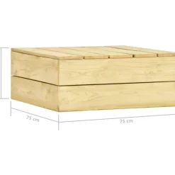 Brico Tuintafels-Vidaxl Tuintafel 75X75X31 Cm Geimpregneerd Grenenhout