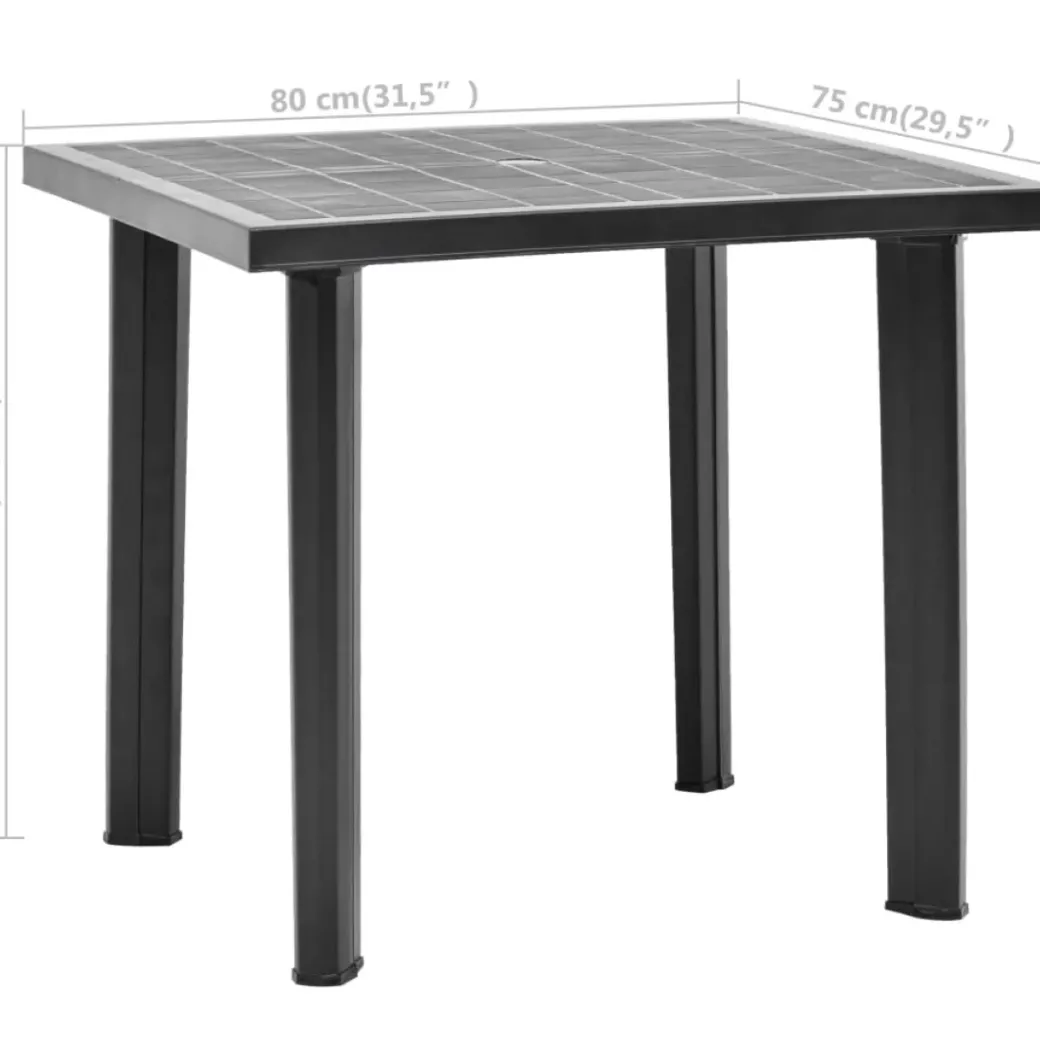 Brico Tuintafels-Vidaxl Tuintafel 80X75X72 Cm Kunststof Antraciet