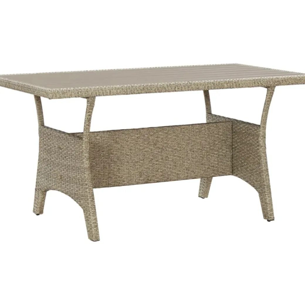 Brico Tuintafels-Vidaxl Tuintafel 130X70X66 Cm Poly Rattan Grijs