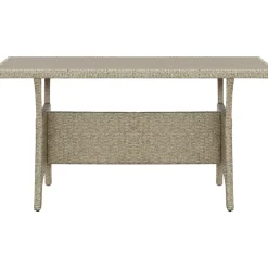 Brico Tuintafels-Vidaxl Tuintafel 130X70X66 Cm Poly Rattan Grijs