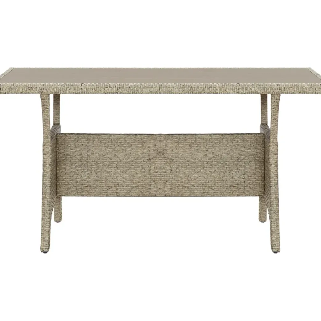 Brico Tuintafels-Vidaxl Tuintafel 130X70X66 Cm Poly Rattan Grijs