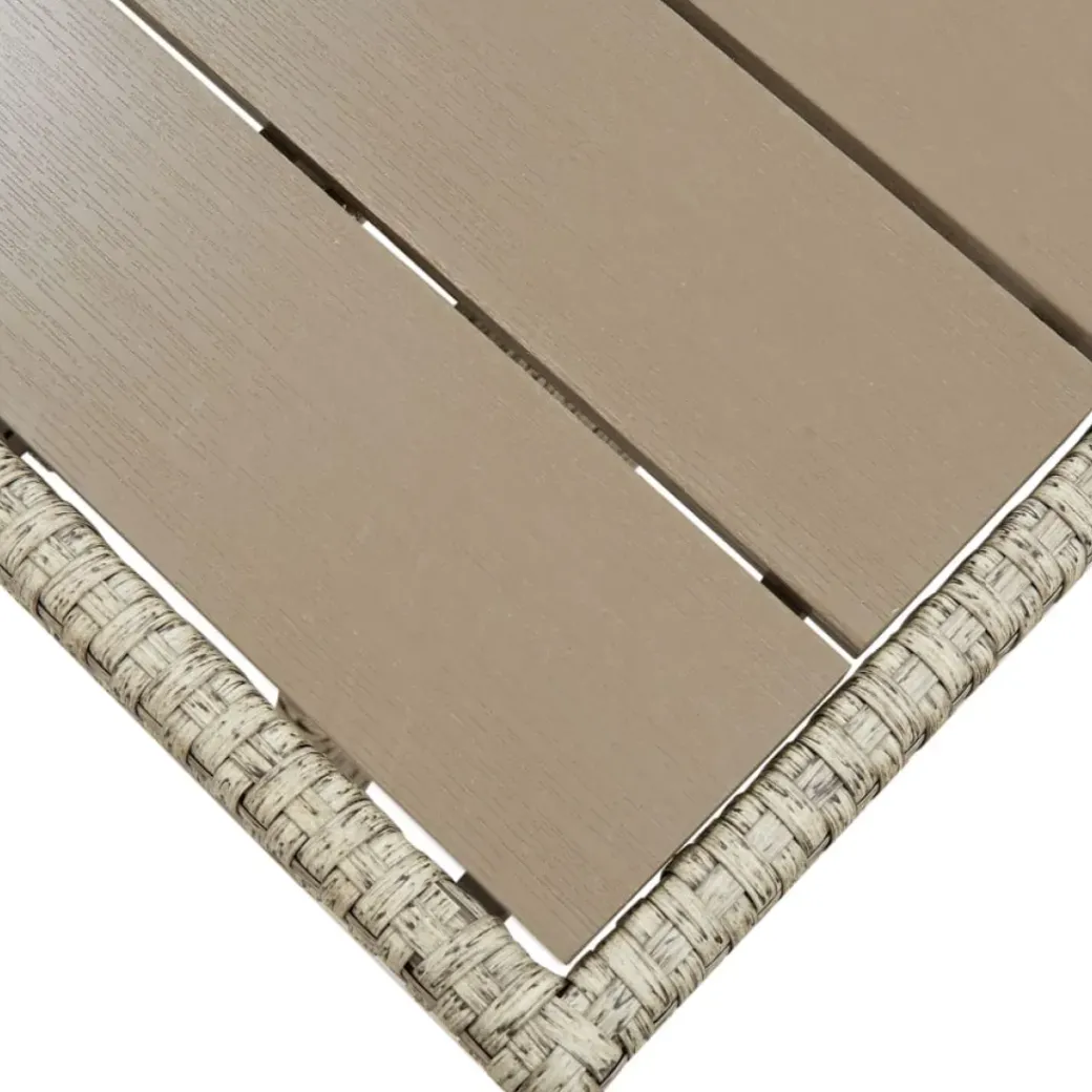 Brico Tuintafels-Vidaxl Tuintafel 130X70X66 Cm Poly Rattan Grijs