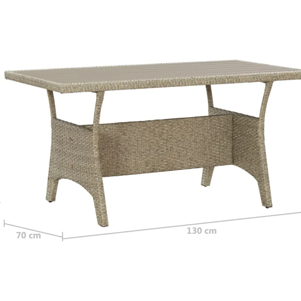 Brico Tuintafels-Vidaxl Tuintafel 130X70X66 Cm Poly Rattan Grijs