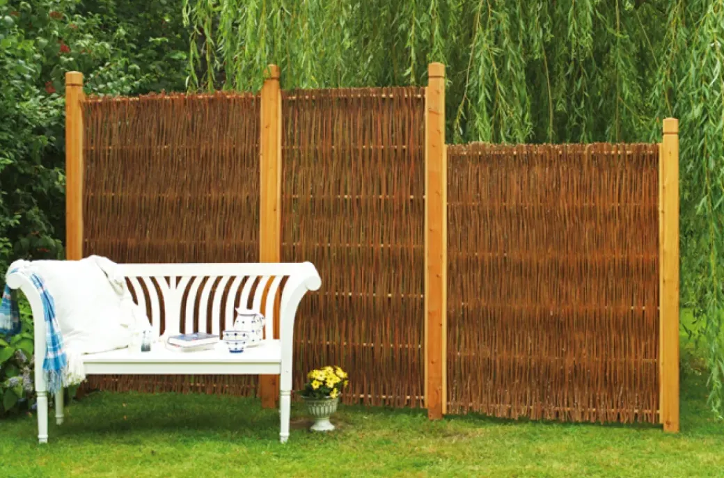 Brico Balkonschermen-Videx Tuinscherm Jutland Wilgen 90X180Cm Bruin