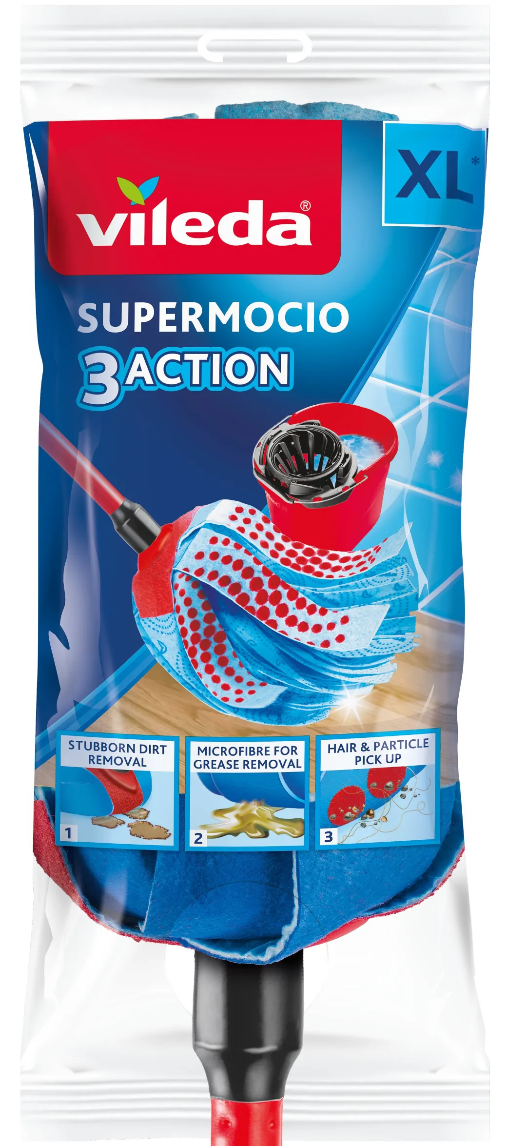 Vileda Super Mocio Triple Action 3D Telescopische Steel|Brico Clearance