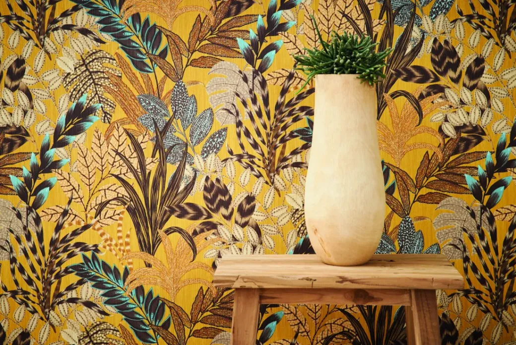 Brico Vinylbehang-Vinylbehang Op Vlies Jasmin Geel 378602