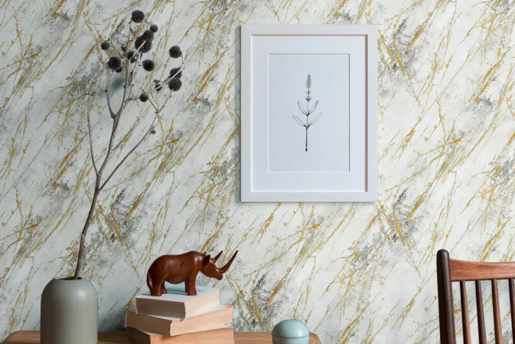 Brico Vinylbehang-Vinylbehang Op Vlies Marmor Beige 388174